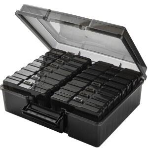 16개의 내부 4인치 X 6인치 사진 케이스가 있는 헌드리 보관함 사진용 손잡이 공예품 스티커 우표 나사 헤어 클립 블랙