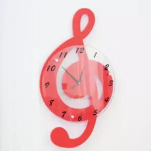 음자리 벽시계 레드 깔끔한 가정용 가벼운 디자인 학교모던벽 벽걸이 사무실 엔틱 예쁜 인테리어 클래식 고