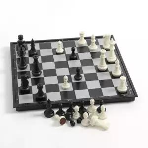 앤티크 접이식 자석 체스(36x36cm) (블랙+화이트) 휴대용 마그넷 가정용 가족게임 놀이 보드