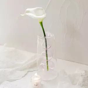 벨라 버블 이중유리 화병 (6type) (3단(핑크))꽃 소품 글라스 글라스병 투명병 꽃병 유리병 장식