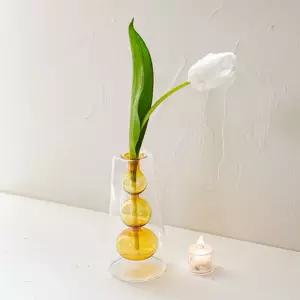 벨라 버블 이중유리 화병 (6type) (3단(브라운))꽃 소품 글라스 글라스병 투명병 꽃병 유리병 장식