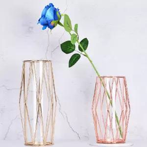 골드와이어 화병 L 샴페인조화꽃병 인테리어 오브제 유리 소품