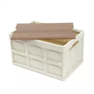 56L 멀티수납 캠핑 폴딩박스(아이보리) 수납함 바구니 바스켓 리빙 플라스틱 캠핑함