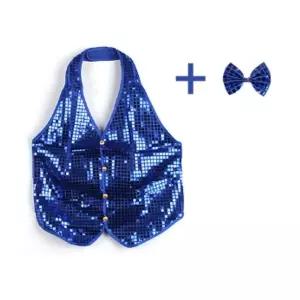 반짝이조끼세트(블루)-대할로윈데이의상 파티 윈파는곳 성인윈데 윈코스튬 나시 트임원피스 바캉스룩 시원
