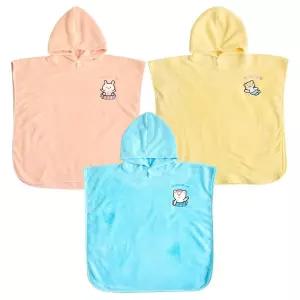베베샤 극세사 애니멀 비치가운 3컬러 4-10세 판초스타일 유아동 후드 목욕타올 수영 물놀이타월 수건 어린