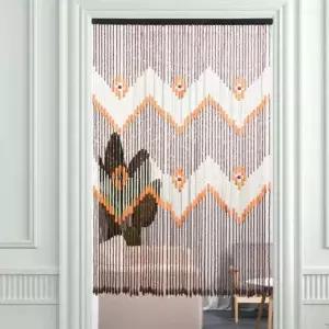 나무 구슬 커튼 파티션 비즈발 가림막 문발 칸막이