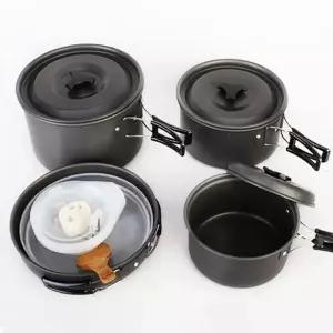 알루미늄 코펠 2-5인용 경질 냄비 캠핑 낚시 등산
