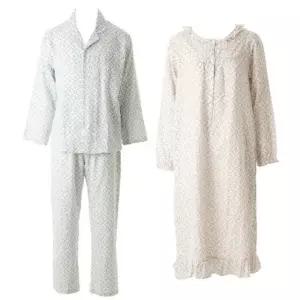 [갤러리아] 부드러운 면 이중직 러블리 원피스 커플 파자마 세트 VGN4554+VPA4554M