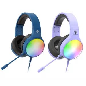 유선 게이밍 RGB LED 헤드셋 고음질 7.1채널 조절 슬라이더 헤어 쿠션 유연한 밴드 단방향 마이크 게임 편