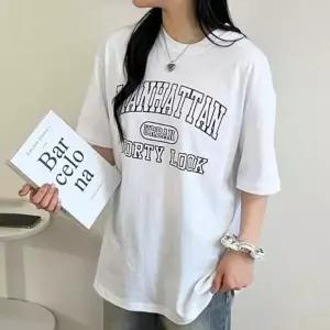 [골드스마일]레이디스 루즈핏 순 코튼패브릭 여름철 그래픽프린트