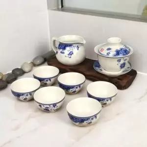 집들이선물 개합 전통찻잔 티잔 티잔세트 청화백자 찻잔6개