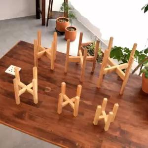 화분 스텐드 21cm 스탠 사각받침대예쁜화분 원목 진열 전시대 진열대 정리대 원형 우받침 받침 인테리어