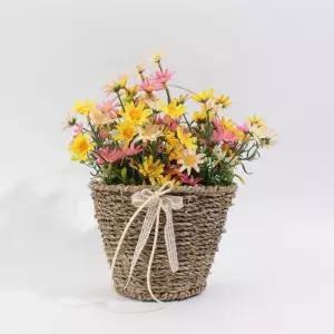 마가렛조화 바구니 화동 벽걸이 장식테이블 인테리어용품 소품 장식용 인테리어꽃 장식 부케 가짜 인조 인