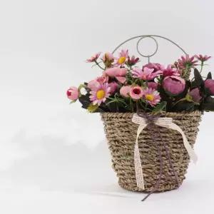 라난귤러스 조화바구니 화동 벽걸이장식테이블 인테리어용품 소품 장식용 인테리어꽃 장식 부케 가짜 인조