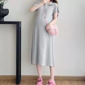 아레니아 임산부 원피스 여성 반팔 여름 캐주얼 롱 휴양지 가을 룩 비치 엄마 바캉스 여자 K1831만삭셔츠