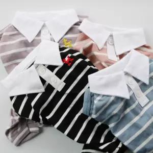 코코아허니 스트라이프 카라 올인원애완견옷 강아지의류 애견 반려 패션