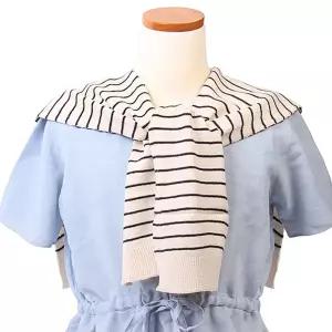 레이어드 스트라이프 어깨 니트 숄 SF20-602넥워머 목폴라 머플러 망토 터틀