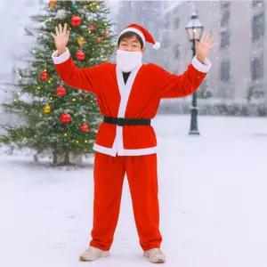 행복가득 크리스마스 산타 고급형 청소년용옷 분장 분장의상 코스튬