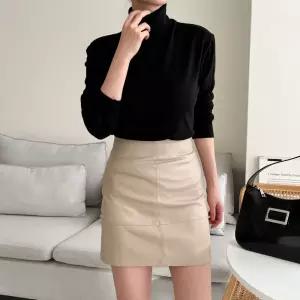 빅사이즈 여성 고급 국내산 폴라 니트 터들넥 티셔츠목 반티 하이 터들 얇은 이너 겨울 목티