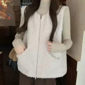 여성 양털 뽀글이 조끼겨울베스트 뽀이 부드러운 밍크 에코퍼 데일리 조끼