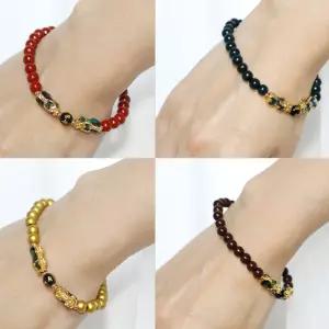 호연 천연 옻칠 비휴 합장주 팔찌 부적 재물운 사업크리스탈 원석 건강 불교용품