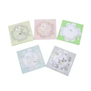 파스텔톤 자수 클래식 남녀 손수건 10매입 순면손수건 아웃도어 데일리손수건 외출시 산책