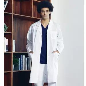 남성 TC45수 긴팔가운 의사 약사 실습복 연구연구실 미용사 랩실험실 흰가운 단체 관리사