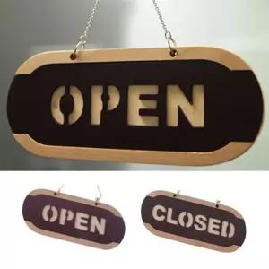 소형 우드 오픈 클로즈 양면걸이판목재안내 나무 표지 화장실 아크릴 금지 관계자외출입 안내문 문패