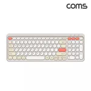 Coms 블루투스 무선 키보드 2.4Ghz Cream 사무용 PC 컴퓨터 휴대용 연결