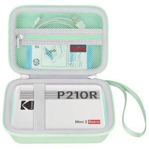 코닥 미니 2 레트로 2x3 u201D P210R 4PASS 휴대용 포토 프린터 / 샷 C210R 2in1 인스턴트 디지털 카메라용 엘론보 케이스 메쉬 백 장착 필름 카트리지 페이퍼 그린