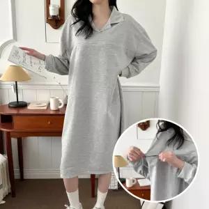 벨라마마 넥카라 롱 수유 임부복 원피스데일리치마 편한 빅사이즈 박스 임부 임산부