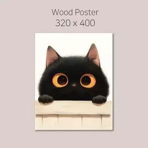 고양이 우드 포스터 집들이 굿즈 소품 갤러리자취방꾸미기 액자 인테리어 리모델링 그림벽 걸이 개업선물