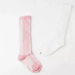 [하프클럽/지앤]J코튼물결반장(1족) 유아아동니삭스