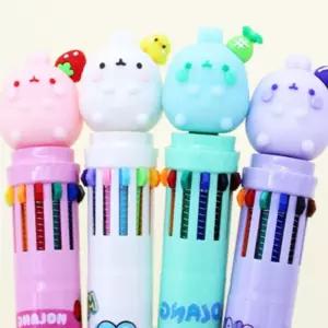 12색 볼펜 뚱뚱한 두꺼운 캐릭터 멀티 12개 묶음단체선물 팬시 판촉 문구 학습지 추천미니 답례품 공부방