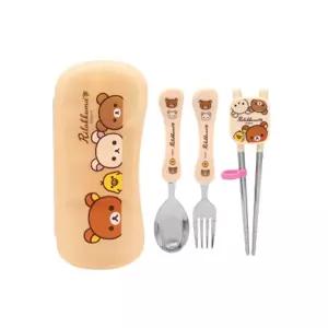 리락쿠마 스푼포크 교정젓가락 케이스세트 아이보리 466906숟가락 도시락수저 어린이 키즈 캐릭터