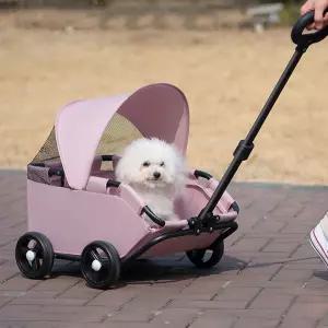 휴대용 강아지 유모차 접이식 애견 개모 펫 카트고양이 유모 반려동물 반려 가드 중형 경량 미니 분리형 소