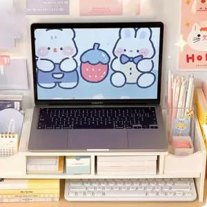 모니터 받침대 거치대 스탠드 소품수납 정리대함 사무용품 컴퓨터 책상선반 책상장 데스크오거나이저 공간