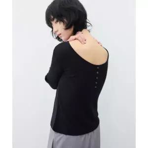 수아레 SUARE WOMEN 우먼울 와플 투웨이 하프 슬리브 블랙 SBF1TS04WBK 1005264