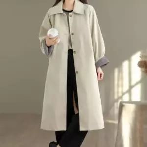 [하프클럽/다잇템]여성 콘트라스트 베이직 소매 트렌치코트