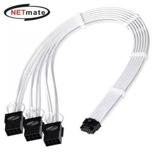Netmate) 12VHPWR to PCIe 8핀x3 케이블(화이트) 30cm8 8슬리빙 전원변환선 슬리빙