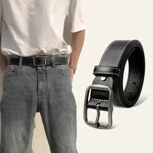남여공용 깔끔한 스티치 디자인 모던 블랙 벨트 가죽벨트 여성벨트 면바지벨트