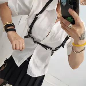 가죽 유니크 여자 하네스 멜빵 트랩 코튬할로윈 소품 코프레 섹시 졸업사진컨셉 체육대회