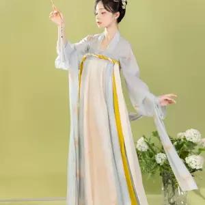 복원 패턴 롱 전통 의상 한복 원피스