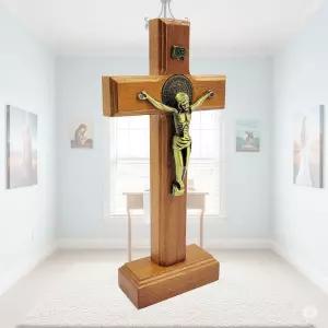 황동 그리스도 탁상용 우드 십자가전도선물 여행 수도원 장식품 기독교 천주교 성물 신자 새신자
