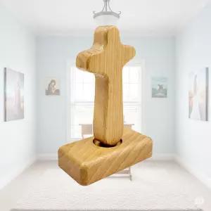 마그넷 탁상형 부드러운 곡선 우드 십자가새신자선물 전도 단기선교 수련회 단체 여행 수도원 장식품 기독