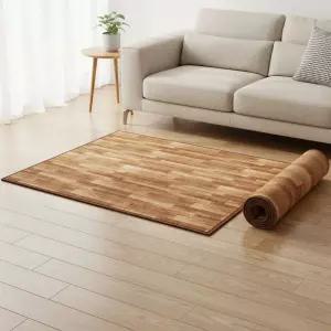 사계절용 프리미엄 우드 온열매트 2인 3인 거실 카페 화물배송방한 바닥 장판 놀이방 베란다 발코니 냉기차