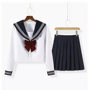 긴팔 세라복 세트 네이비 이벤트의상 애니코스프레 졸업사진의상