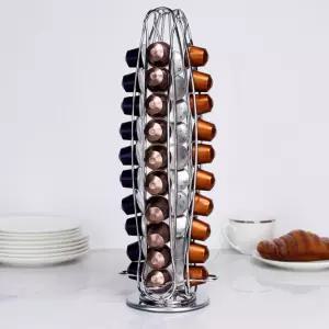 고급 메탈 멀티 회전 라운드형 커피캡슐홀더 40구보관함 거치대