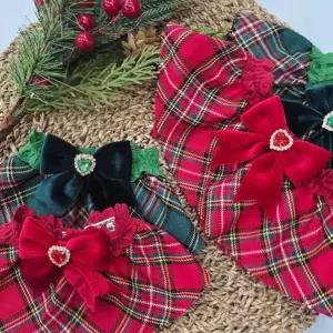 코코아허니 C08G크리스마스스카프강아지용품 케이프 턱받이 고양이