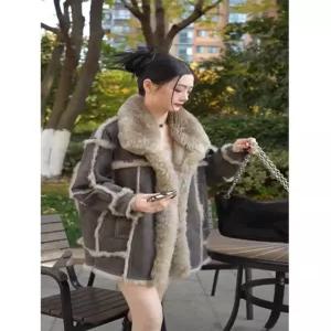 무스탕 코트 빅사이즈 코트 퍼자켓 하프 안감 벨벳